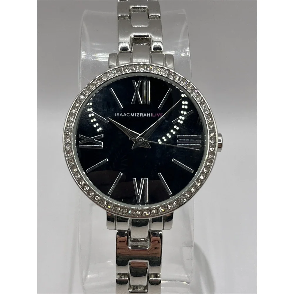 Isaac Mizrahi Live Women's Quartz Watch Rhinestone Bezel IMZ673- New Battery